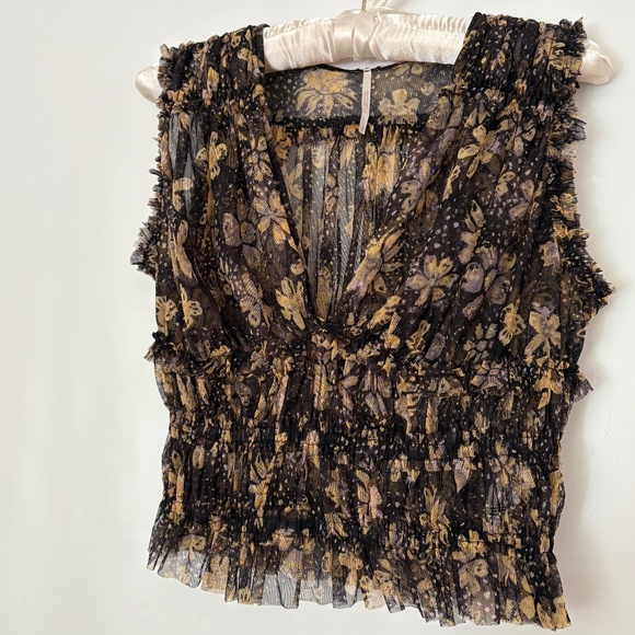 Free People Sleeveless Butterfly Print Blouse (Small) - Picture 1 of 12